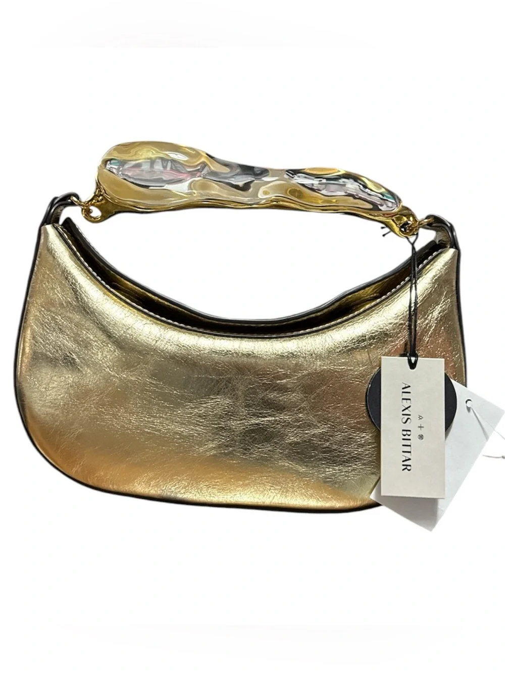 ALEXIS BITTAR  Water Stone Handle Leather Handbag